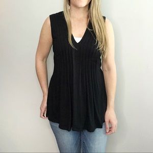 MICHAEL MICHAEL KORS pleated double V plunge sleeveless tank top size XS